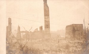 Vintage Postcard Buildings On Fire Ruins Of The City