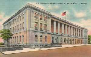 Vintage Postcard 1930's U.S. Federal Bldg. and Post Office Memphis Tennessee TN