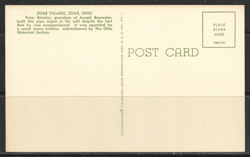 Ohio, Zoar - Village Pipe Organ - [OH-093]