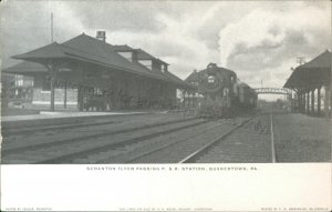 Quakertown, PA - Scranton Flyer Passing P&R Station - Vtg Pennsylvania Postcard 