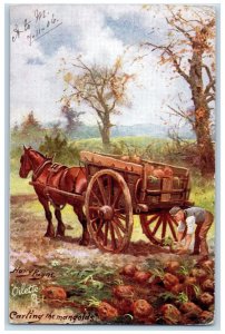 1906 Farm Life Carting The Mangolds Harry Payne Oilette Tuck Art Postcard 