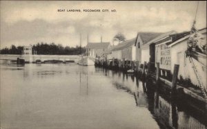 Pocomoke City Maryland MD Boat Landing Vintage Postcard