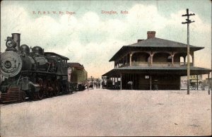 Douglas AZ EP&SW RR Train Depot Station c1910 Postcard
