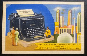 Mint Usa Advertising Picture Postcard Giant Underwood Master Typewriter