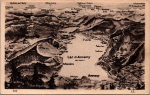 France Lac d Annecy Vintage Postcard 09.81