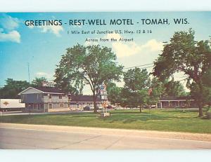 Unused Pre-1980 REST-WELL MOTEL Tomah Wisconsin WI s4000