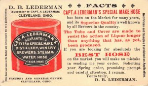 Advertising Postcard Cape. A. Lederman's Brewer Winery Steam & Water Hose~117504