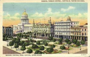 cuba, HAVANA HABANA, Central Park & Opera House, Theater (1941)