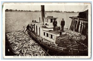 1914 Steamer Antelope Bandon Oregon One Nights Catch 8000 Salmon Postcard