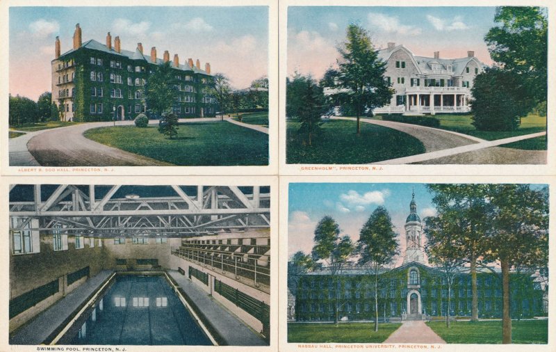 (4 cards) Princeton NJ New Jersey Dod Hall Swimming Pool Greenholm Nassau Hall