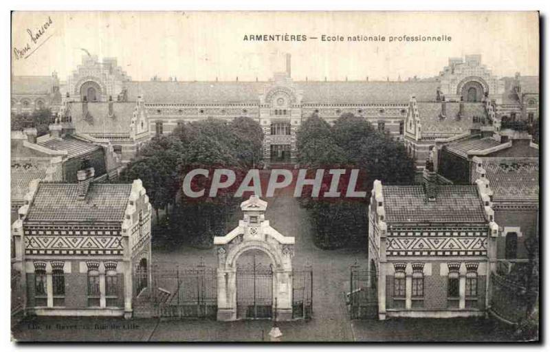 Old Postcard Armentieres National Professional School