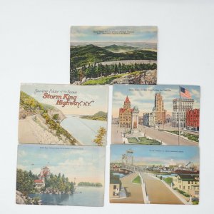 Lot of 5 vintage Upstate New York souvenir postcard views 30-40s Albany Syracuse