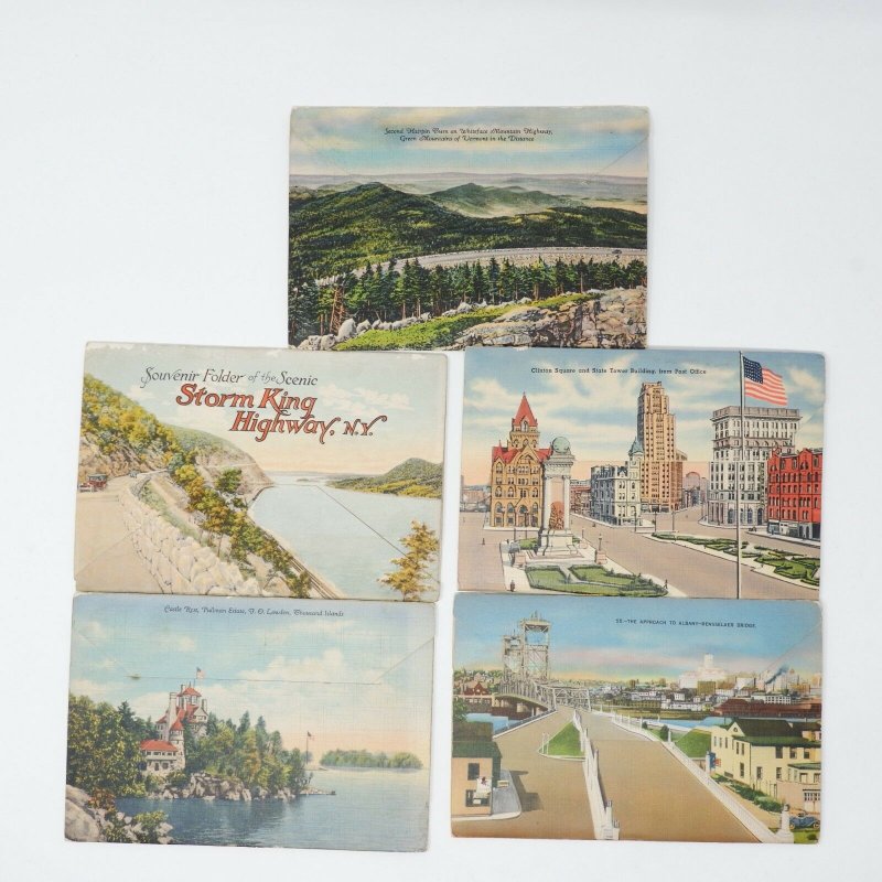 Lot of 5 vintage Upstate New York souvenir postcard views 30-40s Albany Syracuse