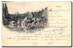 Postcard Old Paris Waterfall of the Bois de Boulogne Map 1899