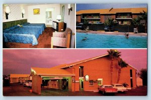 c1960 Phoenix Arizona AZ Postcard Swimming Pool Laundry Facilities Restaurant