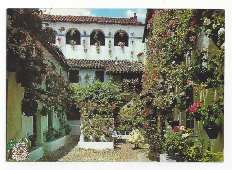 Spain Andalusia Garden Patio Vintage Postcard 4X6