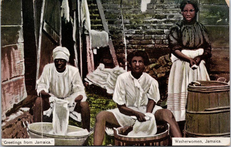 Washerwomen Jamaica Greetings Caribbean Duperly Postcard F52 *as is