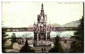 Switzerland Geneve Old Postcard Monument Brunswick