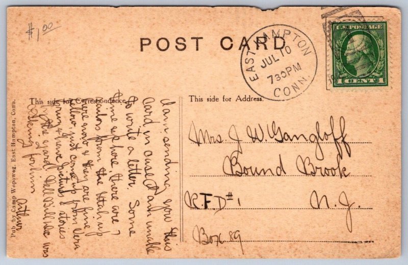 K44/ Camp Wopowog East Hampton Connecticut Postcard c1910 Cabin 366