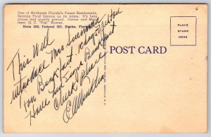 Starke FL~Interior Brown Derby Cafe~Table/Counter Seating~Owner “Pop” Blumer~Lin