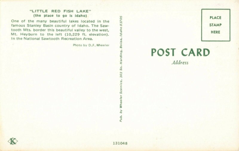 Postcard Little Red Fish Lake Idaho 