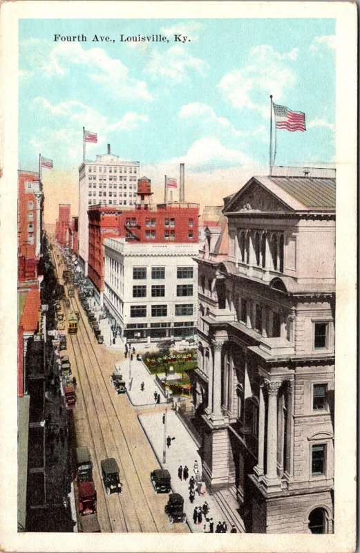 View Overlooking Fourth Avenue, Louisville KY Vintage Postcard S74