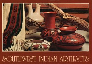 Vintage Postcard Southwest Native American Artifacts Hopi Pottery Wedding Belt