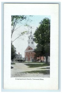 1911 Congregational Church, Townsend Massachusetts MA Antique Postcard 