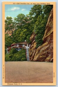 Chimney Rock North Carolina NC Postcard Cliff Dwellers Inn From Parking Area