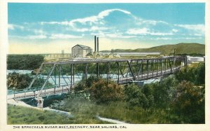 c1920 Postcard; Salinas CA Spreckels Sugar Beet Refinery Factory Monterey County