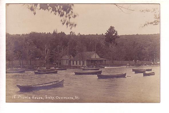 Picnic House, Lake Dunmore, Vermont, Row Boats, Real Photo