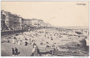 Bathing Beach, Hastings (Sussex), England, UK, PU-1927