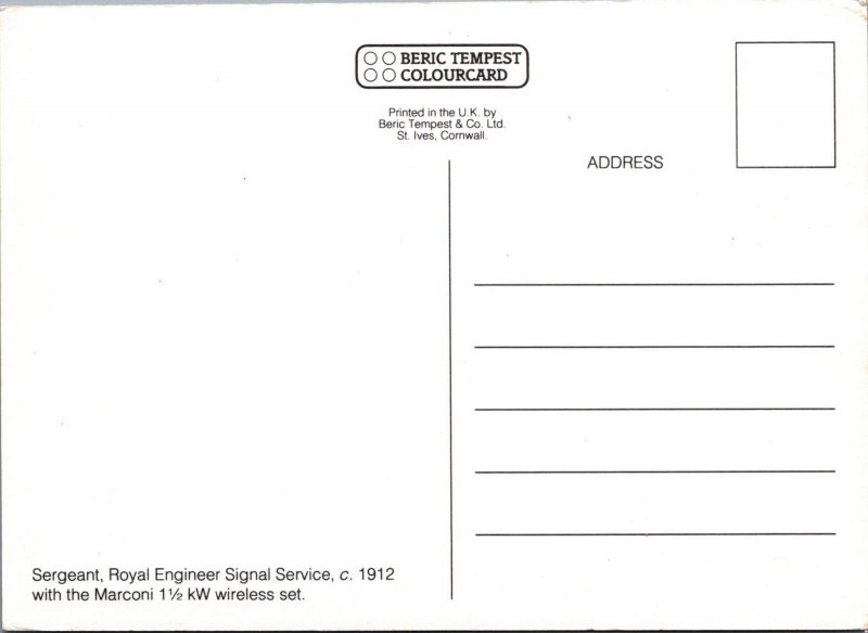 Military Postcard - Sergeant, Royal Engineer Signal Service c1912 - RR23465