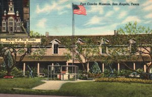 Vintage Postcard 1930s Fort Concho Museum Building San Angelo Texas TX Structure