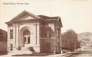 F72/ Pocatello Idaho Postcard 1911 Carnegie Library Building