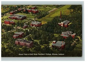 1941 State Ball University Muncie Postcard Indiana Aerial View Teachers College