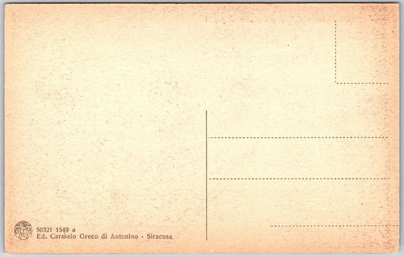 Siracusa Fiume Anopo Con Piante Di Papiri Italy Riverview Antique Postcard