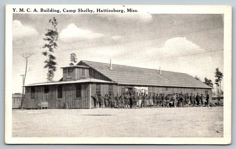 RPPC WW1  1918  US Army  YMCA Building Camp Shelby  Hattiesburg MS   Postcard