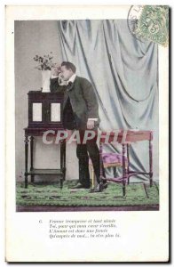 Fantasy - Men - Man Lost in Thought - Old Postcard