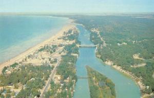 Wasaga Beach Ontario Canada birds eye view of area vintage pc Y14633