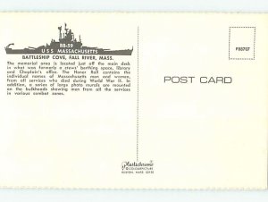 Pre-1980 USS MASSACHUSETTS NAVY BATTLESHIP INTERIOR Fall River MA AF8102
