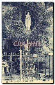 Old Postcard Lourdes Grotto