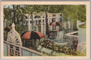 Hotel Lapointe Garden Tea Room St. Jerome Quebec Canada Vintage Postcard H83