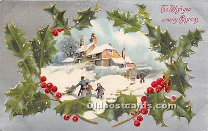 Christmas Holiday Postcard Publisher John Winsch Writing on Back