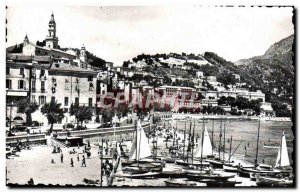 Postcard Moderne Menton A Corner of the Harbor Beach and the City Charter