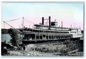 c1910's Steamboat Landing Steamer Ship Dubuque Iowa IA Vintage Antique Postcard