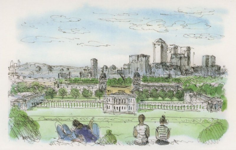 Greenwich Park Naval College New 2011 Flats London Painting Postcard