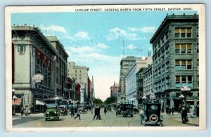 DAYTON, Ohio OH ~ Looking North LUDLOW STREET from 5th Street 1924  Postcard