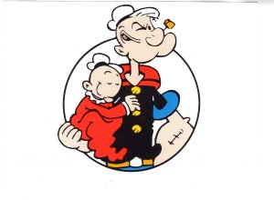 Popeye Holding Baby Sweet Pea, 5 X 7 inch Image from 1994 Calendar | Topics  - Cartoons & Comics - Cartoons, Postcard / HipPostcard