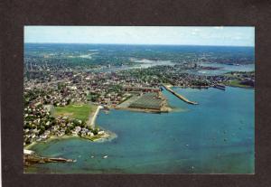 MA Aerial View Boats Derby Wharf & SALEM Harbor MASS Massachusetts Postcard